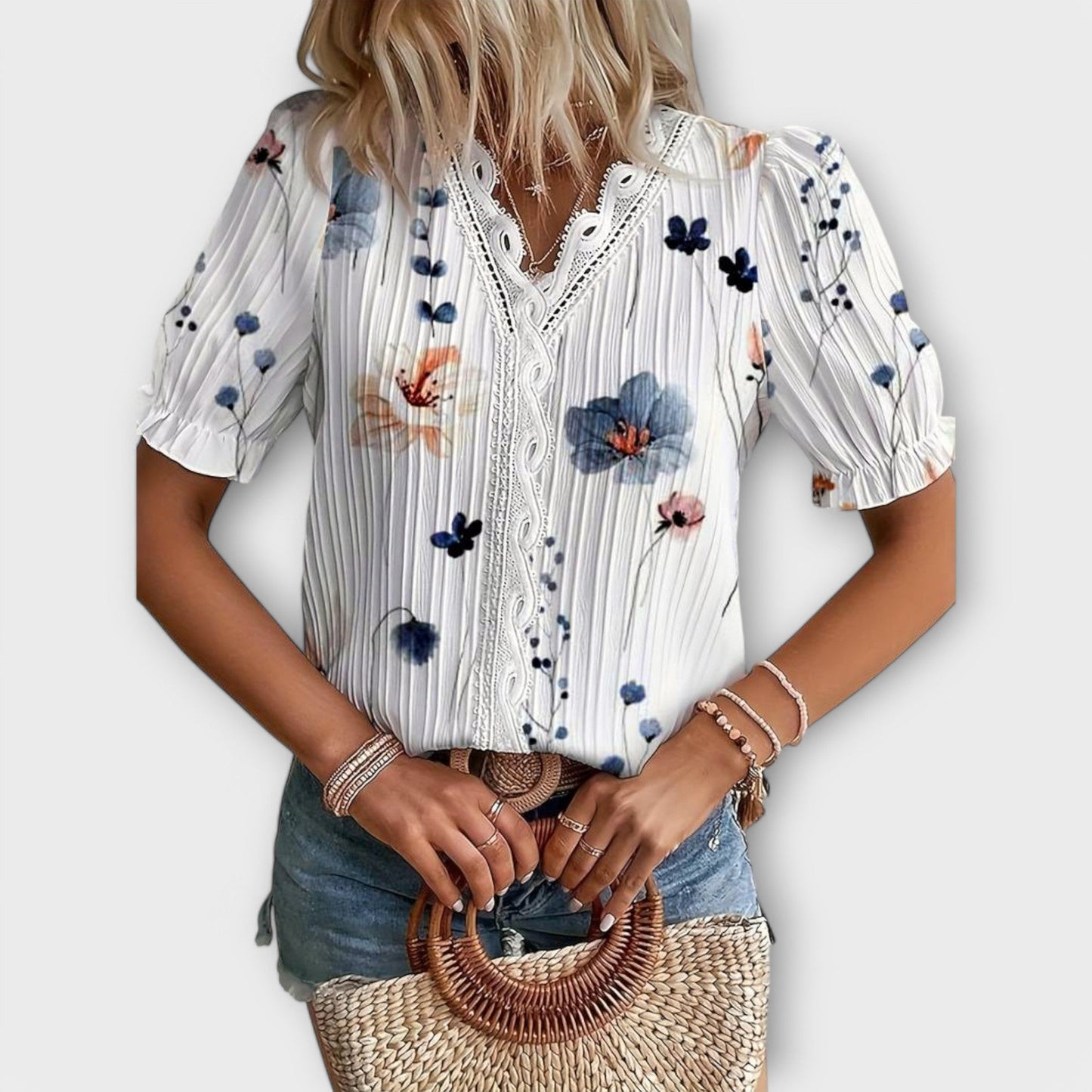 Spitzenglanz Bluse