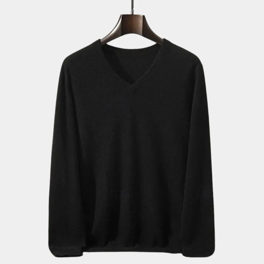 V-Ausschnitt Strickpullover aus Wolle