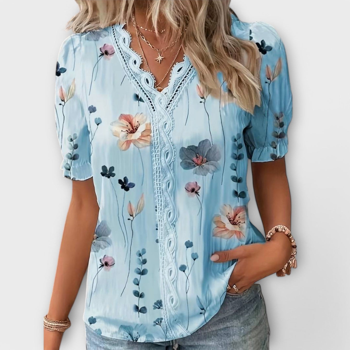 Spitzenglanz Bluse
