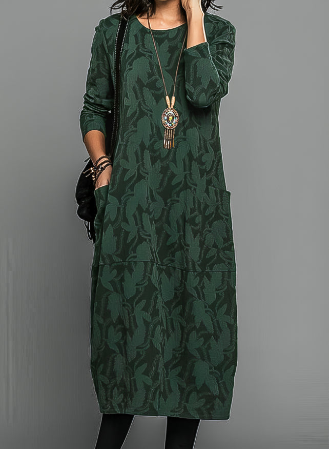 Lässiges Rundhals Winterkleid