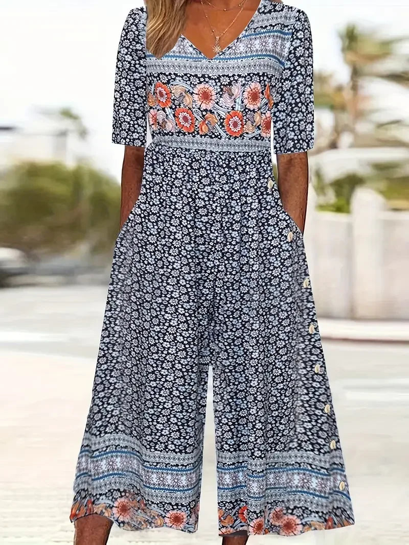 Nerina Vintage Jumpsuit Im Boho Stil Mit Blumen