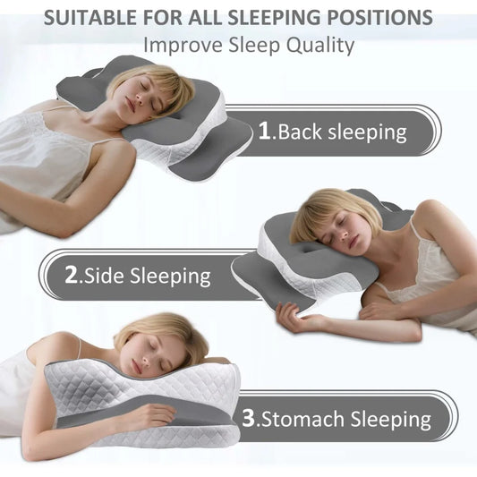 Orthopädisches Kissen atmungsaktiv kühlend Memory Foam für Seiten-, Rücken- und Bauchschläfer