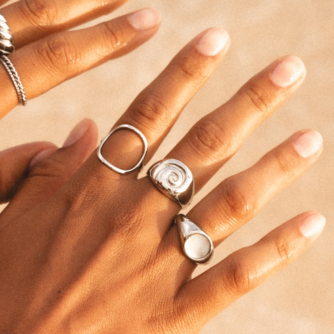Damen Ring Gold Spiral Nautilus wasserdicht hypoallergen