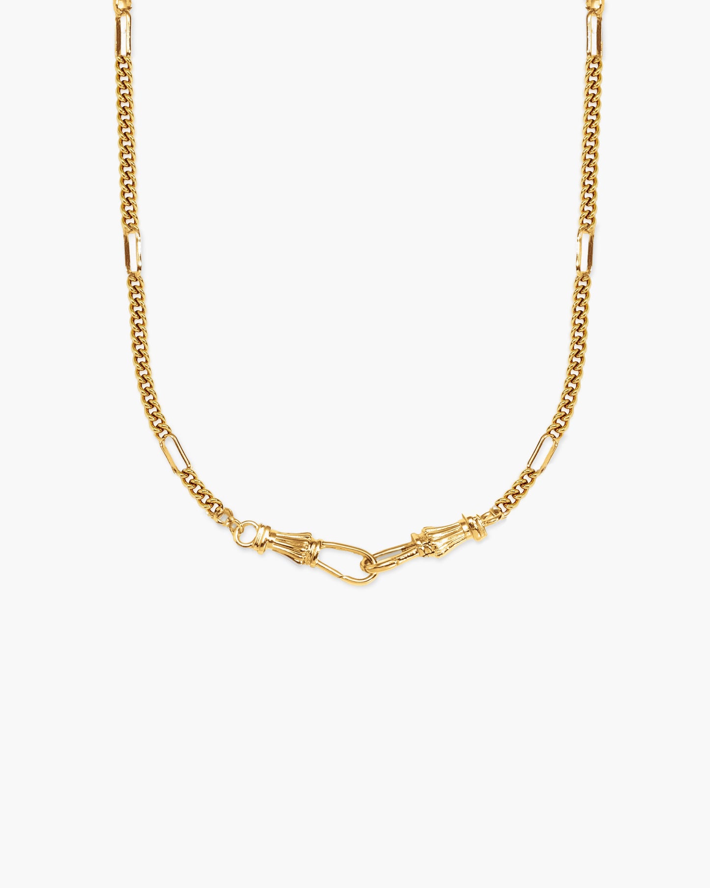 Damen Halskette Gold mit Charm Holder Verschluss Edelstahl wasserfest hypoallergen