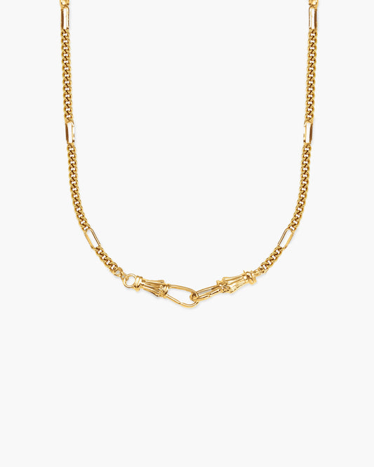 Damen Halskette Gold mit Charm Holder Verschluss Edelstahl wasserfest hypoallergen