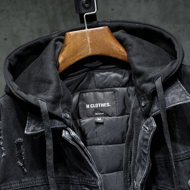 Isaac™  Gefütterte Jeansjacke mit Kapuze