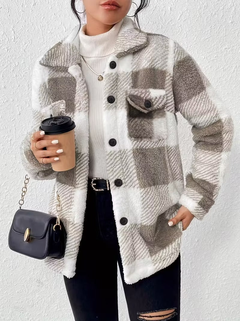 Sabria™ Karierte Fleecejacke