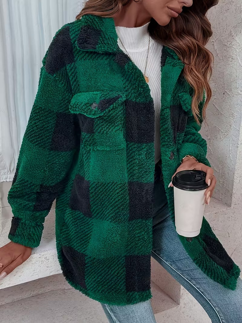 Sabria™ Karierte Fleecejacke