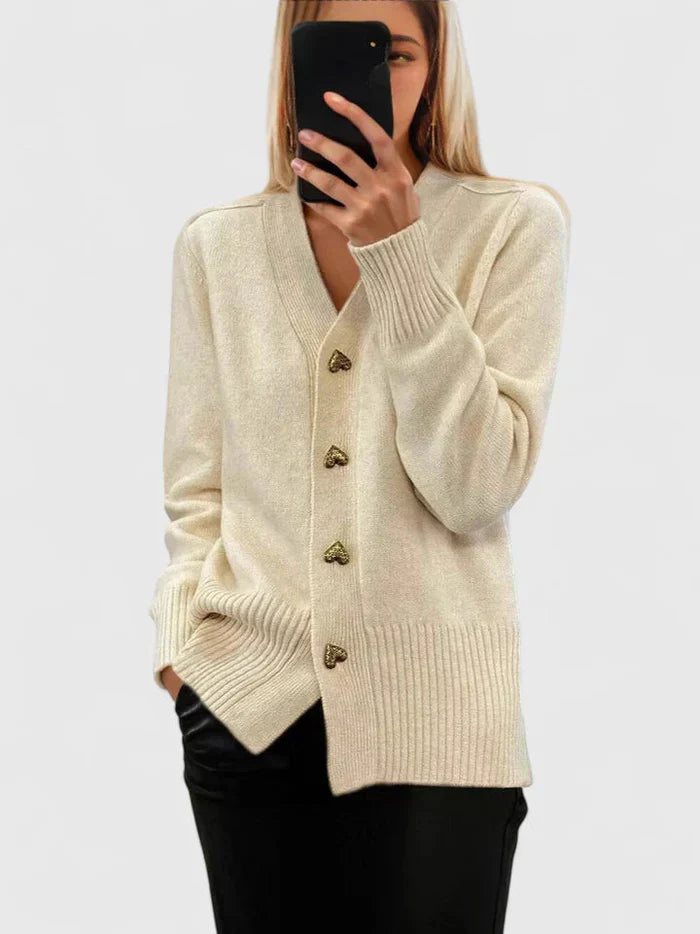 Lyddia™ Strickjacke Mit Herzknöpfen
