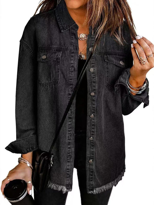 Jolien – Langärmelige Jeansjacke Mit Taschen