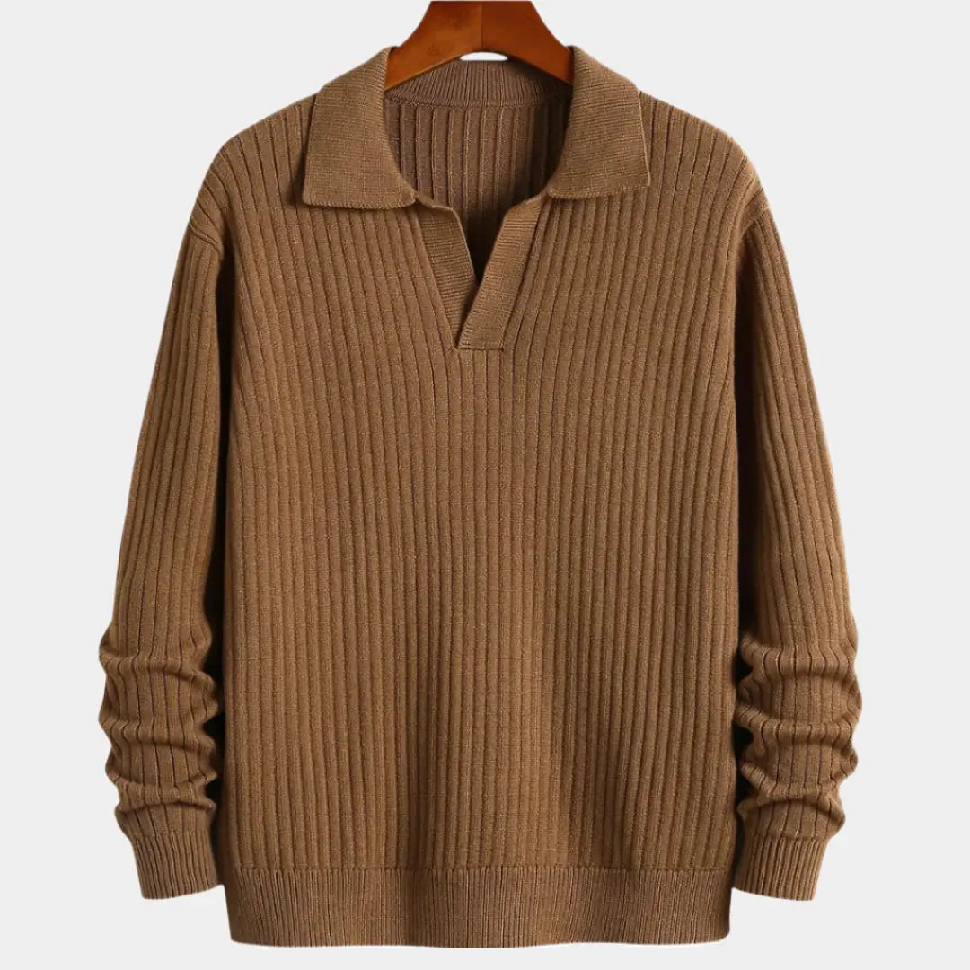 Polopullover mit V-Ausschnitt