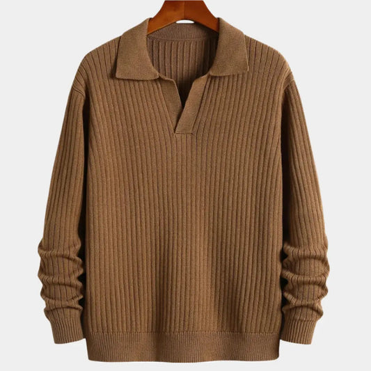 Polopullover mit V-Ausschnitt