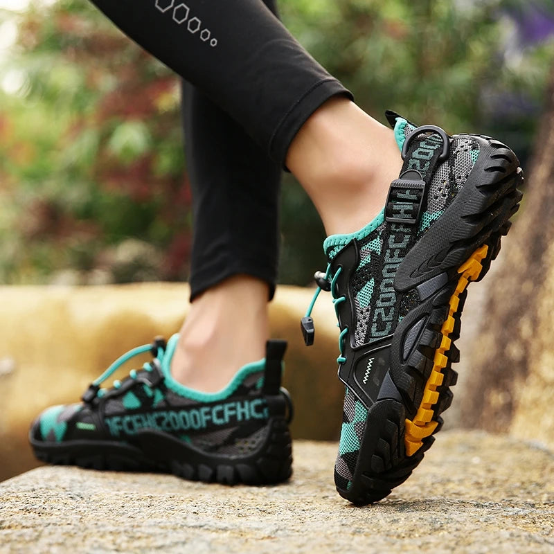 Herren Outdoor-Schuhe Sommer, atmungsaktive Mesh-Wanderschuhe für Trekking und Trail