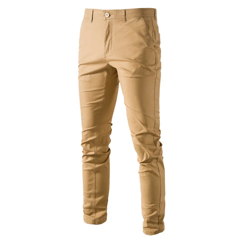 Herren Stoffhose Slim Fit, einfarbige klassische Businesshose für Frühling und Herbst