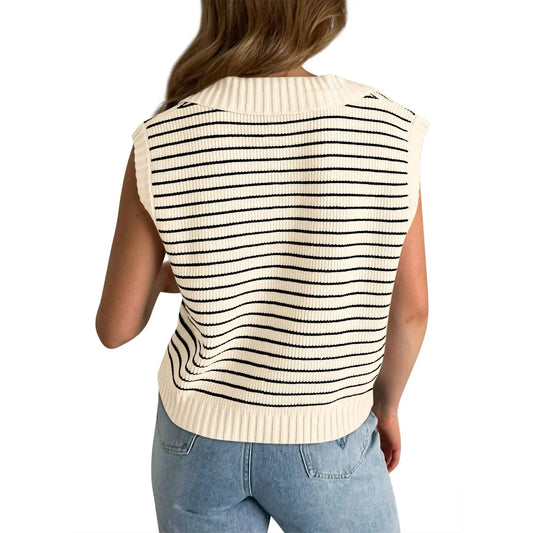 Streifenlauf Damen Stricktop