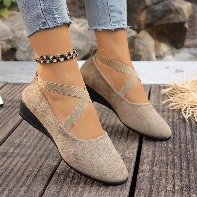 Damen Loafer Antislipsohle Retro im römischen Stil Große Größen Casual Eintönige Tanzschuhe Komfortabel