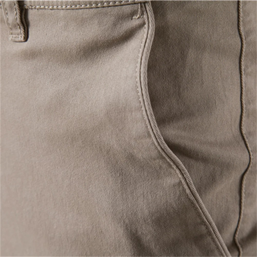 Herren Stoffhose Slim Fit, einfarbige klassische Businesshose für Frühling und Herbst