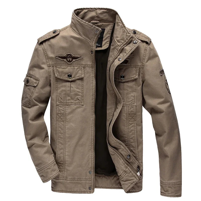 Herren Militär Jacke Cargo Übergangs Jacke für Frühling und Herbst, lässige Herrenjacke, Plus Size