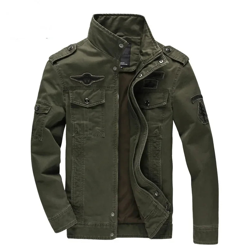 Herren Militär Jacke Cargo Übergangs Jacke für Frühling und Herbst, lässige Herrenjacke, Plus Size