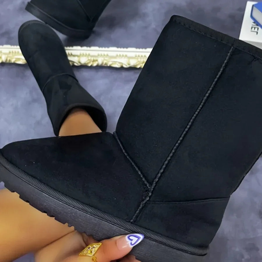 Damen Winterstiefel, mittelhohe Schneestiefel mit warmer Ausführung und rutschfester Sohle