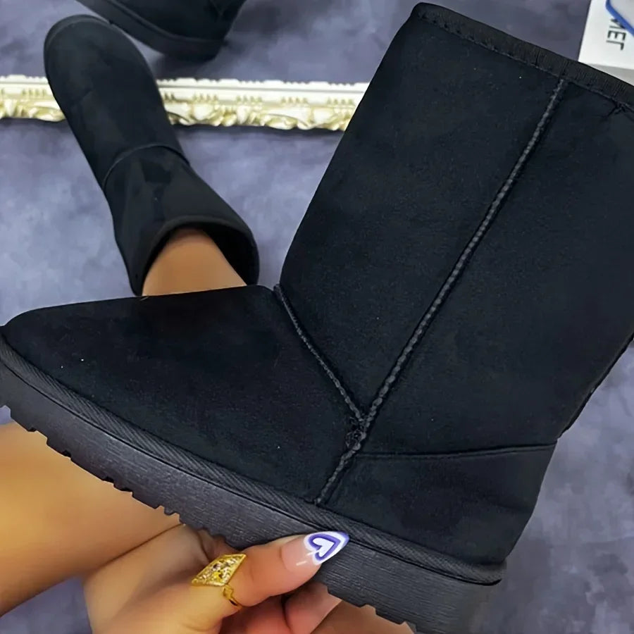 Damen Winterstiefel, mittelhohe Schneestiefel mit warmer Ausführung und rutschfester Sohle
