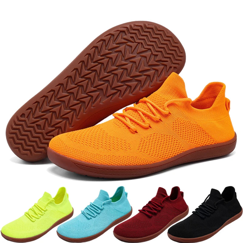 Damen Barfußschuhe Breite Zehenbox Leicht Atmungsaktiv Minimalistische Outdoor Sneaker