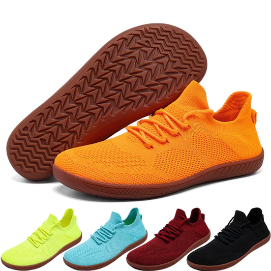 Damen Barfußschuhe Breite Zehenbox Leicht Atmungsaktiv Minimalistische Outdoor Sneaker
