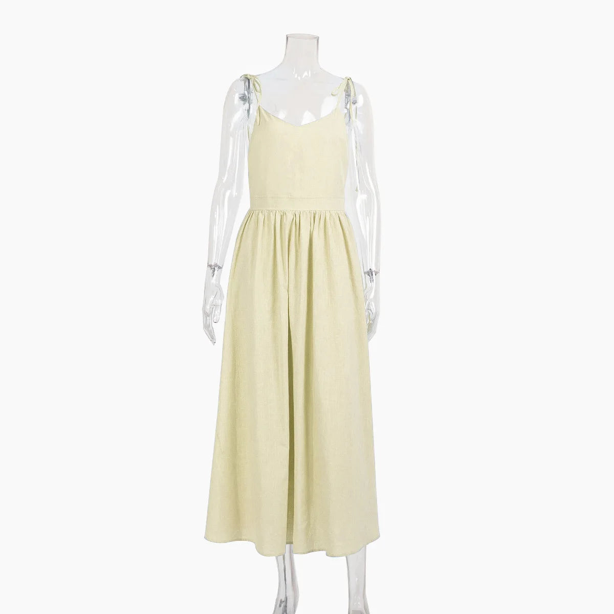 Damen A-Linien Sommerkleid mit V-Ausschnitt Trägern locker für Strand und Freizeit