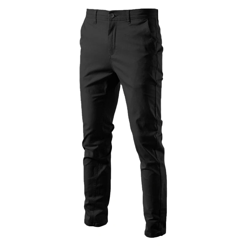 Herren Stoffhose Slim Fit, einfarbige klassische Businesshose für Frühling und Herbst