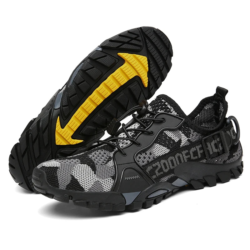 Herren Outdoor-Schuhe Sommer, atmungsaktive Mesh-Wanderschuhe für Trekking und Trail