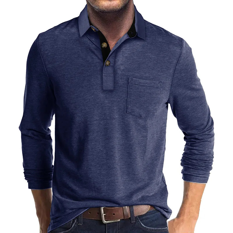 Jörg Herren Langarmshirt in Unifarbe
