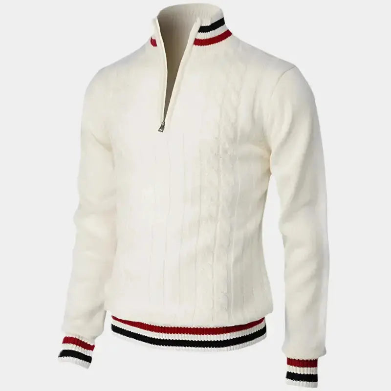 Rollkragenpullover mit halbem Reissverschluss