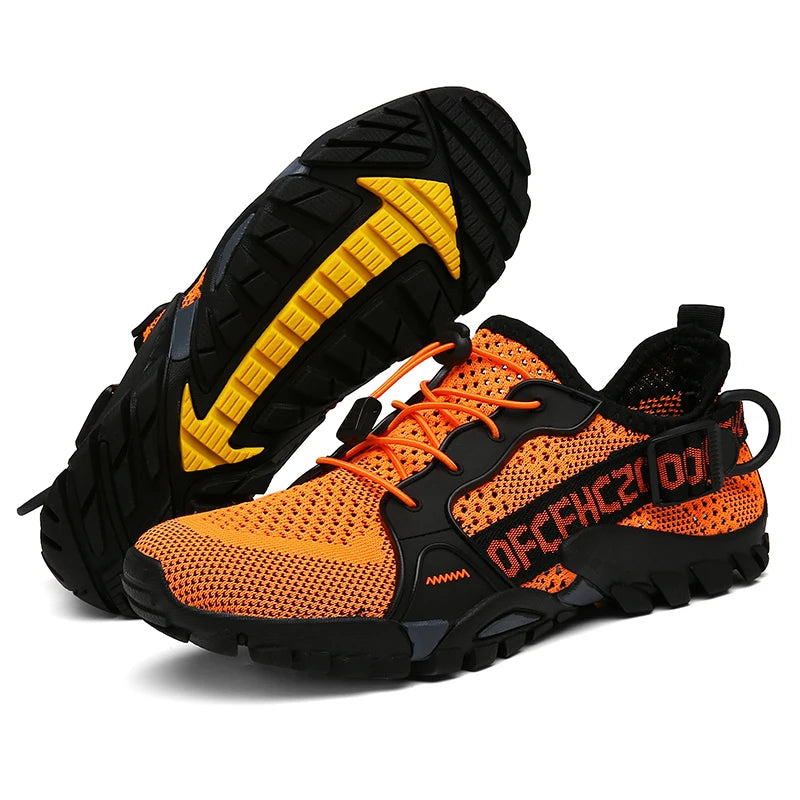 Herren Outdoor-Schuhe Sommer, atmungsaktive Mesh-Wanderschuhe für Trekking und Trail
