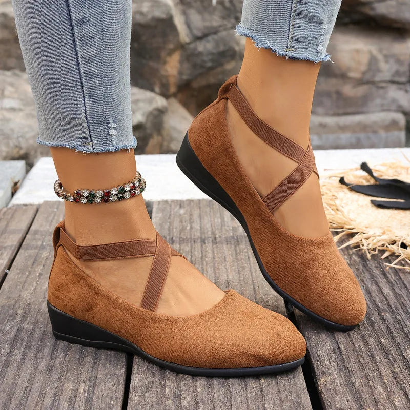 Damen Loafer Antislipsohle Retro im römischen Stil Große Größen Casual Eintönige Tanzschuhe Komfortabel