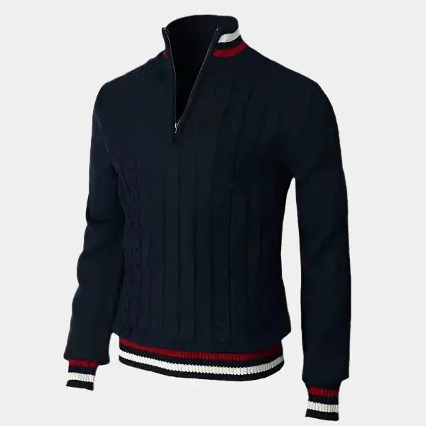 Rollkragenpullover mit halbem Reissverschluss