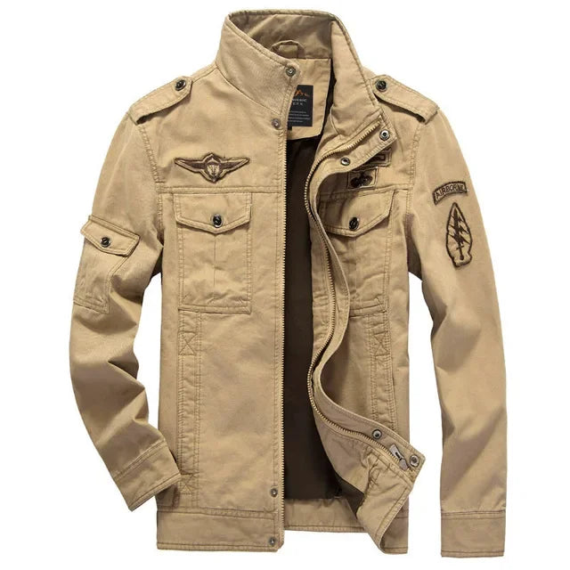 Herren Militär Jacke Cargo Übergangs Jacke für Frühling und Herbst, lässige Herrenjacke, Plus Size