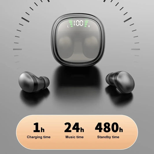 Mini Bluetooth 5.3 Kopfhörer kabellos, In-Ear Ohrhörer HiFi Stereo, Geräuschreduzierung, wasserdicht