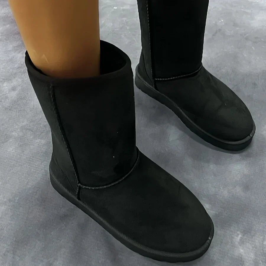Damen Winterstiefel, mittelhohe Schneestiefel mit warmer Ausführung und rutschfester Sohle