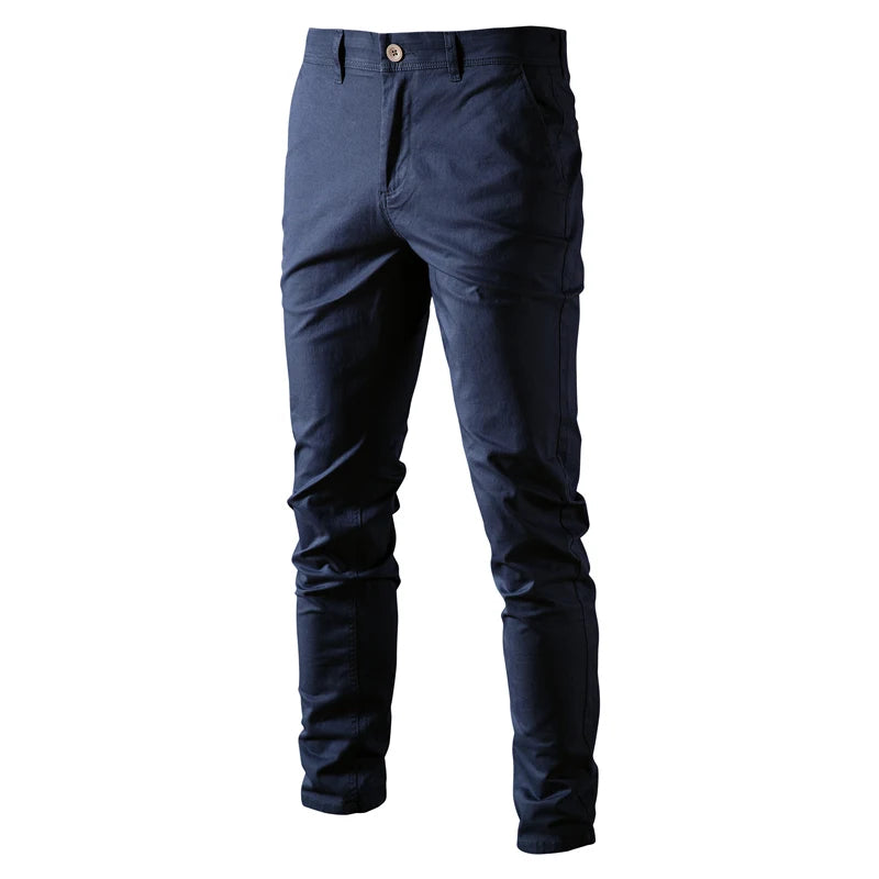 Herren Stoffhose Slim Fit, einfarbige klassische Businesshose für Frühling und Herbst