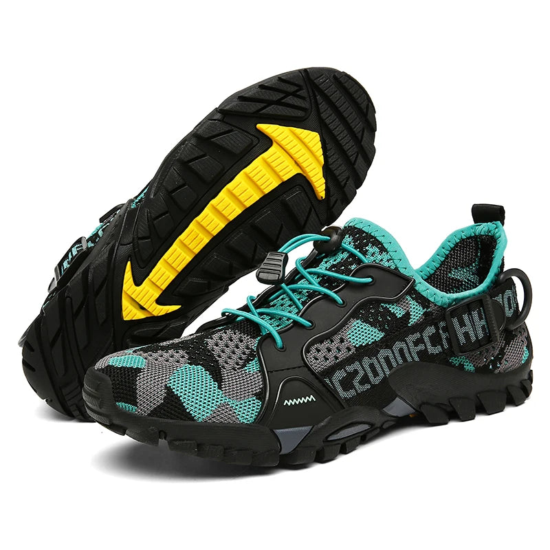 Herren Outdoor-Schuhe Sommer, atmungsaktive Mesh-Wanderschuhe für Trekking und Trail