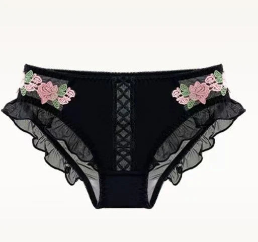 Damen Dessous Set Creme Bügel-BH mit Slip transparente Einsätze florale Details vorgeformte Cups