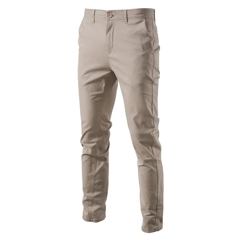 Herren Stoffhose Slim Fit, einfarbige klassische Businesshose für Frühling und Herbst