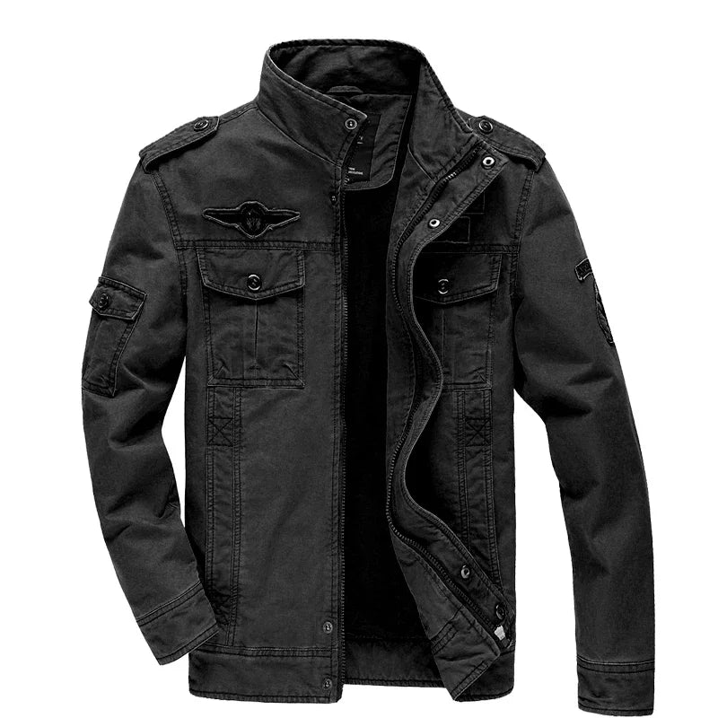 Herren Militär Jacke Cargo Übergangs Jacke für Frühling und Herbst, lässige Herrenjacke, Plus Size
