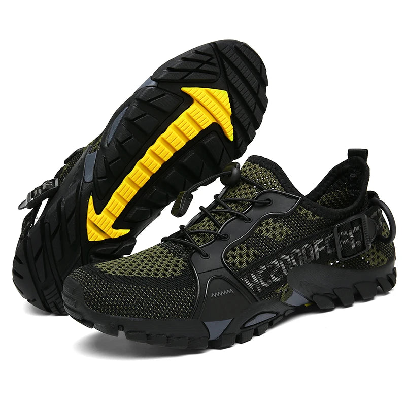 Herren Outdoor-Schuhe Sommer, atmungsaktive Mesh-Wanderschuhe für Trekking und Trail
