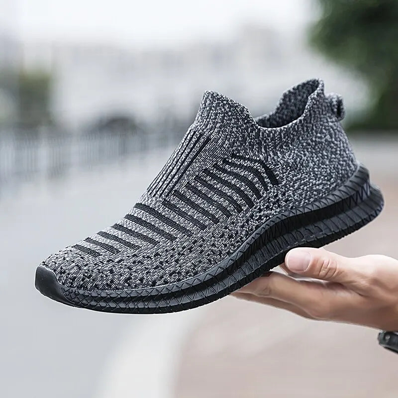 Herren Sneaker Atmungsaktiv Slip-On Leicht Laufschuhe Walking Joggingschuhe