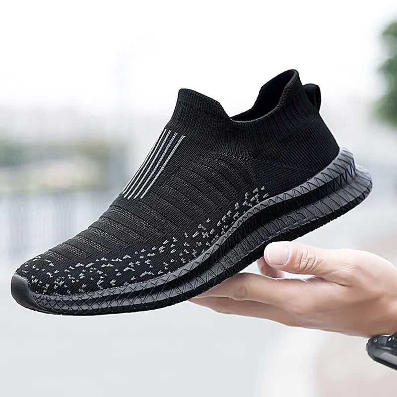 Herren Sneaker Atmungsaktiv Slip-On Leicht Laufschuhe Walking Joggingschuhe