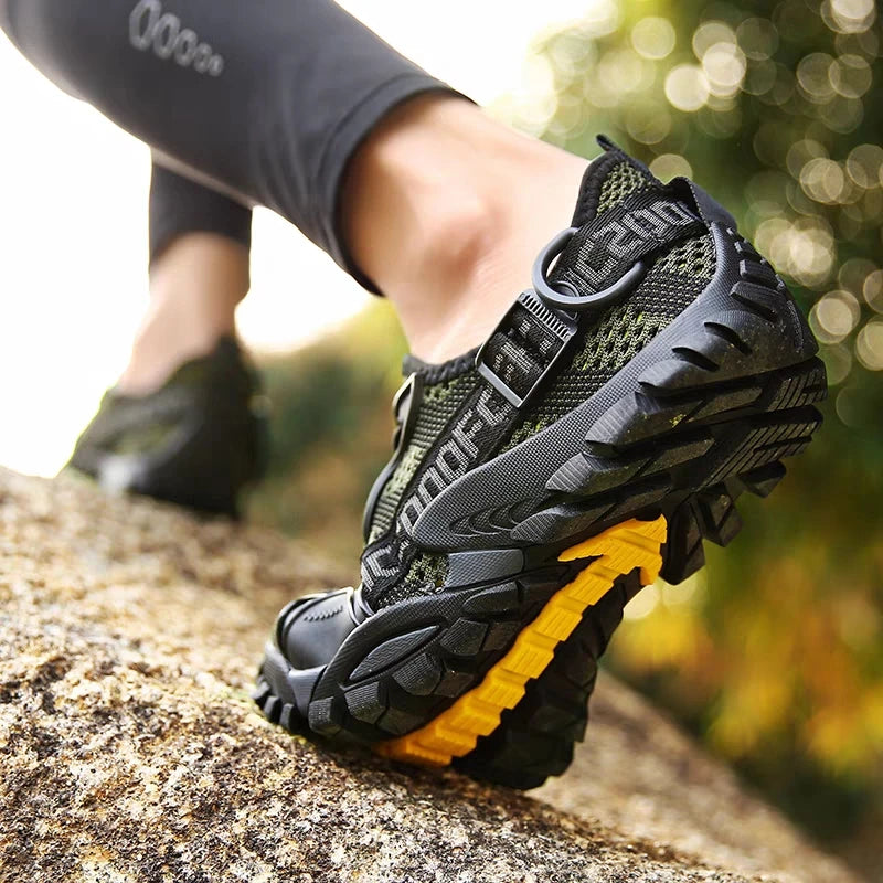 Herren Outdoor-Schuhe Sommer, atmungsaktive Mesh-Wanderschuhe für Trekking und Trail
