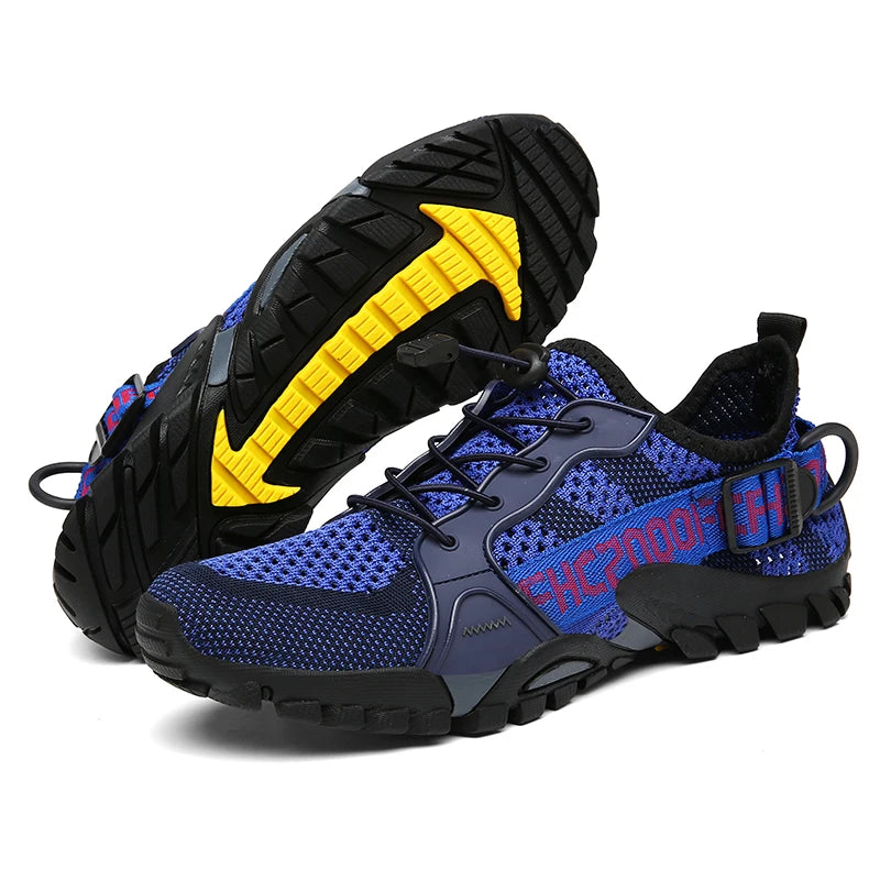 Herren Outdoor-Schuhe Sommer, atmungsaktive Mesh-Wanderschuhe für Trekking und Trail