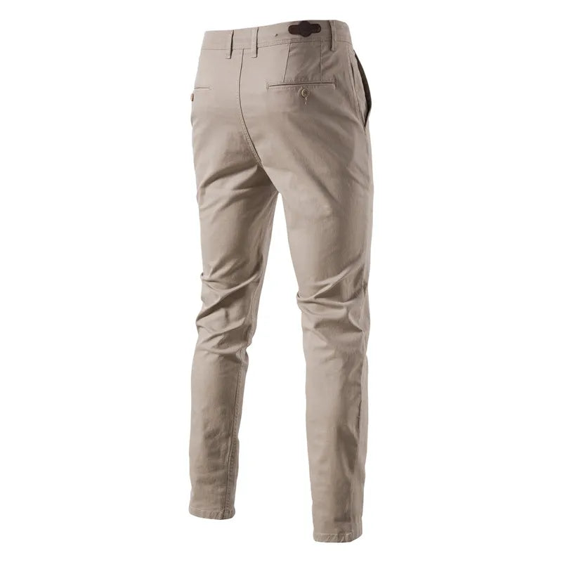Herren Stoffhose Slim Fit, einfarbige klassische Businesshose für Frühling und Herbst