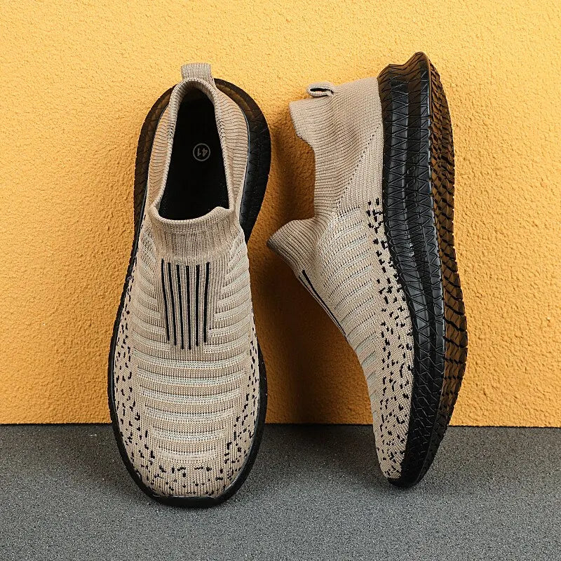 Herren Sneaker Atmungsaktiv Slip-On Leicht Laufschuhe Walking Joggingschuhe